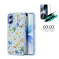 Blue Floral iPone 17 Magsafe Case pair Armorite Tempered Glass Screen Protector