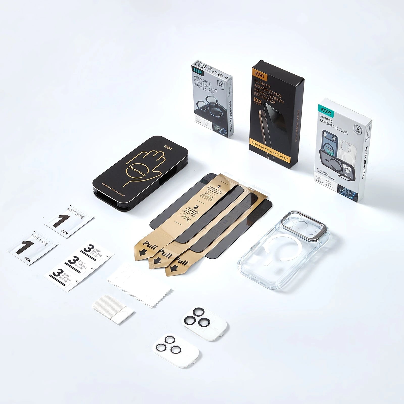 iPhone 17 Classic Magsafe Case with Corning Glass Screen Protector Frosted Bubblegum Pink Set