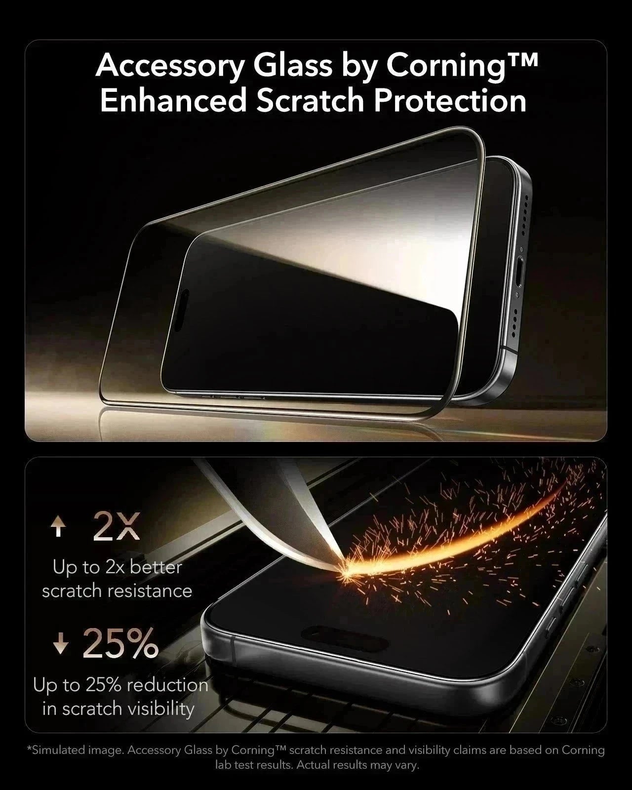 Accessory Glass by Corning™ screen protectors enhanced scratch protection