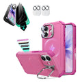 iPhone 17 Cyber Tough Magsafe Case with Stand and Armorite Privacy Screen Protector Pink