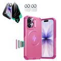 iPhone 17 Cyber Tough Magsafe Case with Privacy Screen Protector Rosy Pink