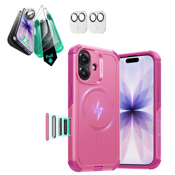 iPhone 17 Cyber Tough Magsafe Case with Screen Protector Pink