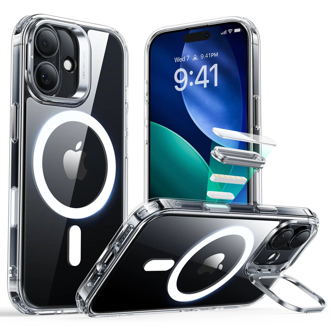 iPhone 17 Magsafe Case with Stand Camera Control Clear 