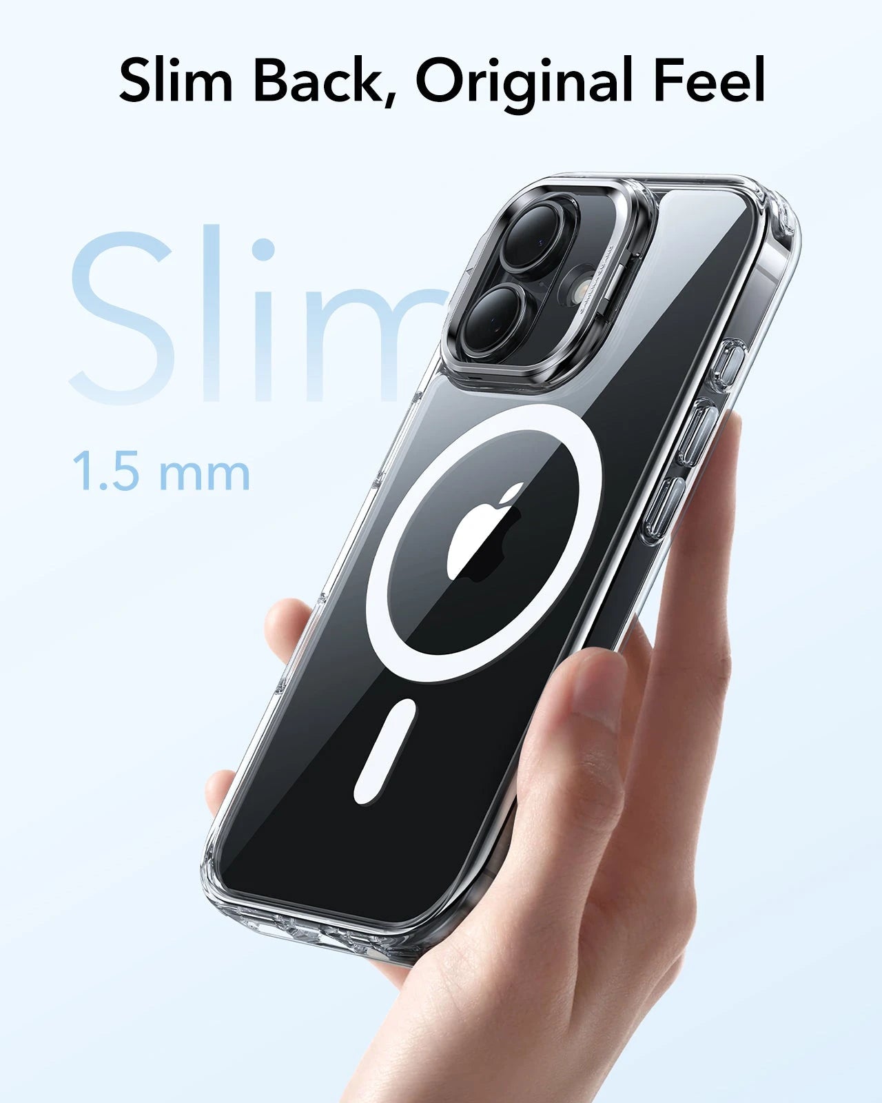ESR iPhone 17 Magsafe Case with Stand Camera Control Clear Slim Back