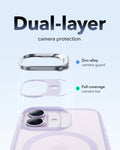 iPhone 17 Claiss Hybrid Magsafe Case with Stand Frosted Light Purple Dual-layer camera protection