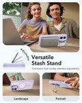 iPhone 17 Claiss Hybrid Magsafe Case with Stand Frosted Light Purple Versatile Stash Stand