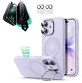 iPhone 17 Silicone Magsafe Case with Stand & Armorite Privacy Screen Protector Bundle Purple