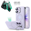 iPhone 17 Silicone Magsafe Case with Stand & Armorite Screen Protector Bundle Purple