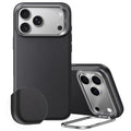 Black Vegan Leather iPhone 17 Pro Magsafe Case with Stand