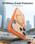 ESR iPhone 17 Pro Magsafe Case with Stand Camera Control Frosted Orange 3× Military Grade Protection
