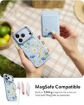 ESR Blue Floral iPhone 17 Pro Magsafe Case with Stand MagSafe Compatible