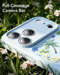 ESR Blue Floral iPone 17 Pro Magsafe Case Full-Coverage Camera Bar