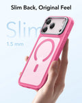 ESR iPhone 17 Pro Magsafe Case with Stand Camera Control Frosted Pink slim back