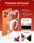 Print iPhone 17 Pro Magsafe Case with Stand Clear Christmas Santa Skater Protection All Around