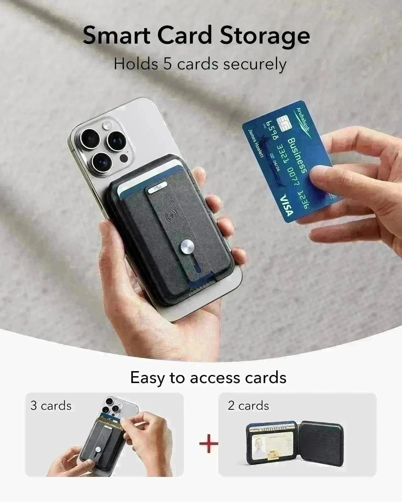 iPhone 17 Classic Hybrid Magsfae Case With Magsafe Wallet Clear Smart Card Storage