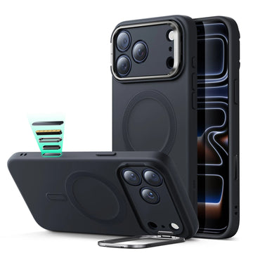 iPhone 17 Pro Cloud Soft Magnetic Case (Camera Control, Stash Stand) - Black ESR ESR