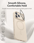 iPhone 17 Pro Cloud Soft Silicone Magsfae Case with Stand Light Tan  Smooth Silicone, Comfortable Hold