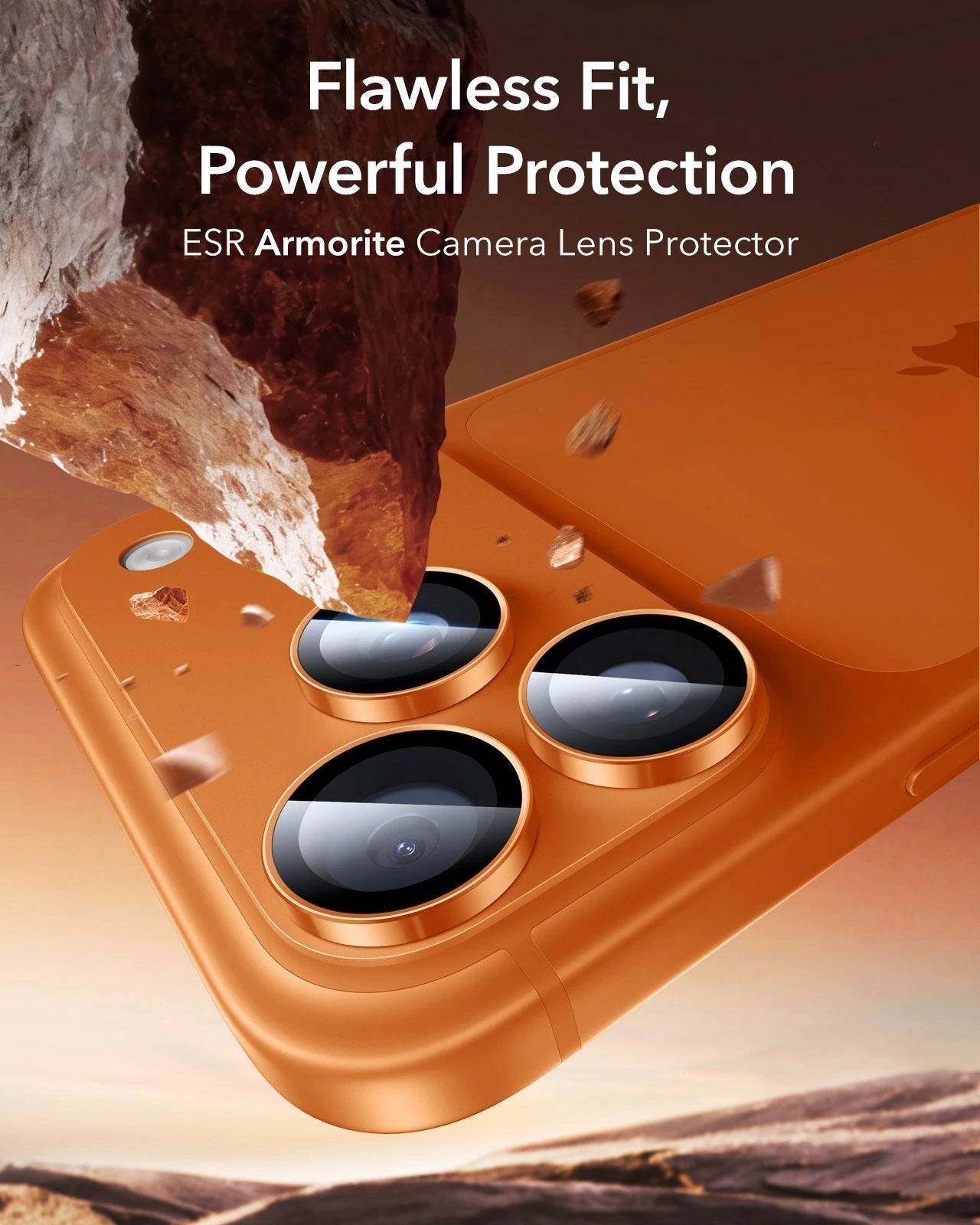 iPhone 17 Pro Max Armorite Camera Lens Protector Orange Powerful Protection