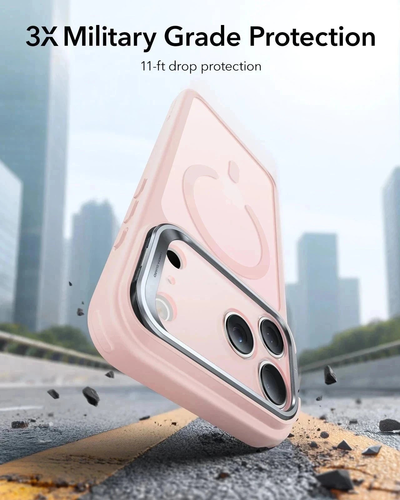 ESR iPhone 17 Pro Max Classic Hybrid Magsafe Case with Stand Camera Control Frosted Bubblegum Pink Military Grade Protection