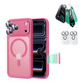 iPhone 17 Pro Max Classic Hybrid Magsafe Case with Screen Protector Bundle Frosted Pink