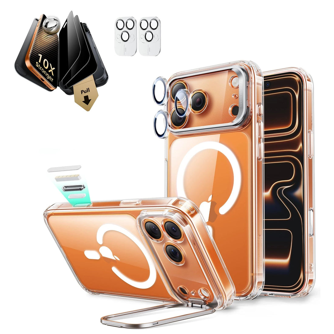 iPhone 17 Pro Max Classic Magsafe Case with Corning Glass Screen Protector Clear