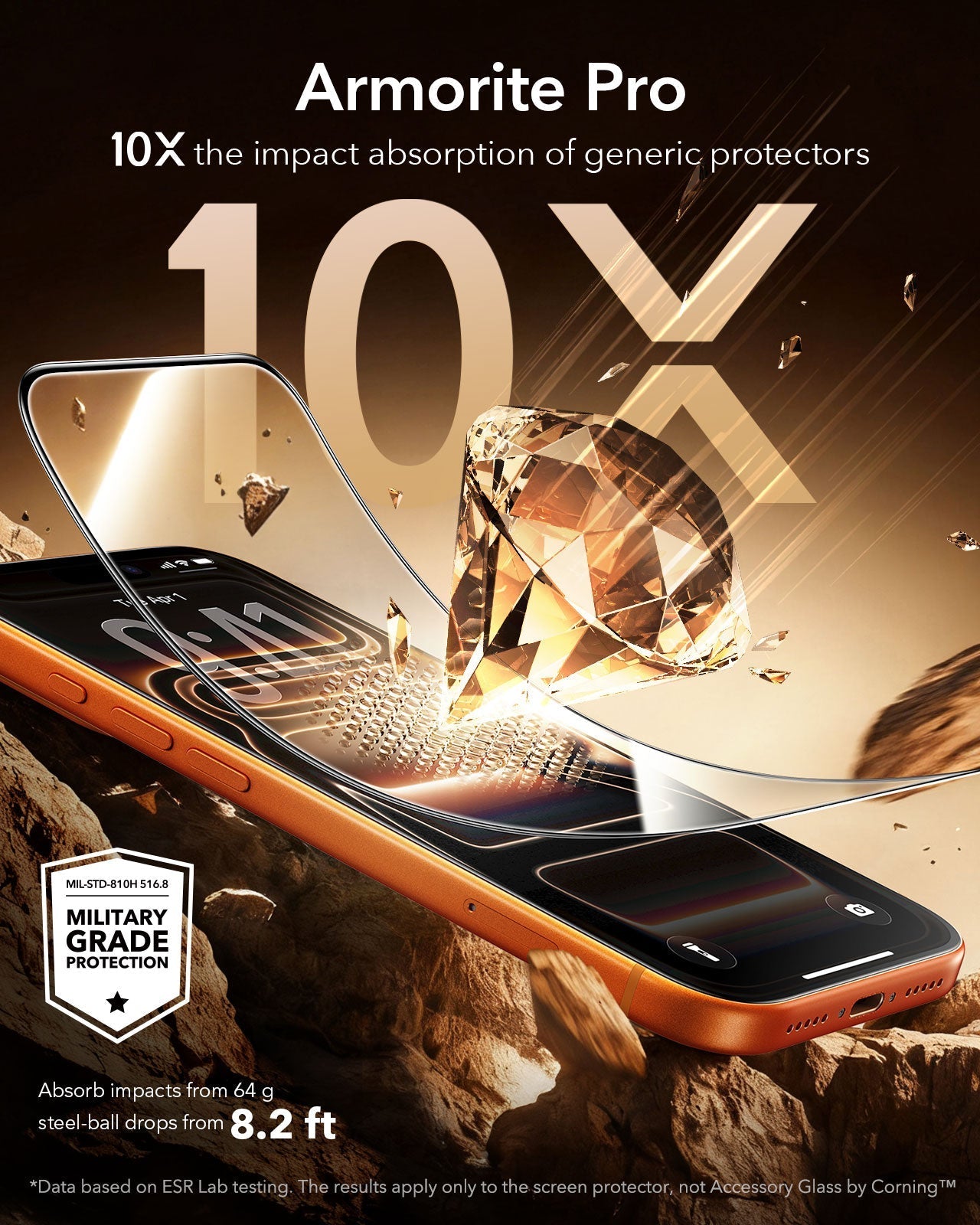 iPhone 17 Pro Magsfae Case with Accessory Glass by Corning screen protectors 10X the impact absorption of generic protectors