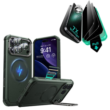 iPhone 17 Pro Max Bundle Cyber Tough Magnetic Case (Camera Control, Stash Stand) and Armorite Privacy Screen Protector - Black ESR ESR