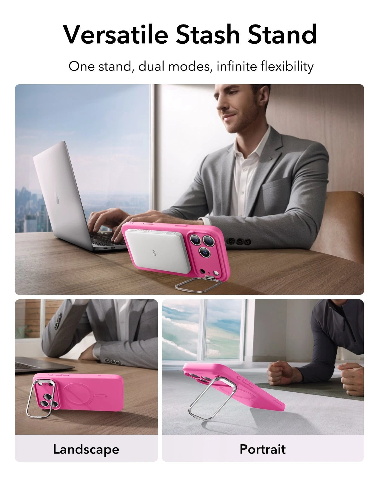 iPhone 17 Pro Max Cloud Soft Magnetic Case (Camera Control, Stash Stand) - Rosy Pink ESR ESR