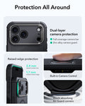ESR iPhone 17 Pro Max Cyber Tough Magsafe Case with Stand and Camera Control Black Raised Edge Protection