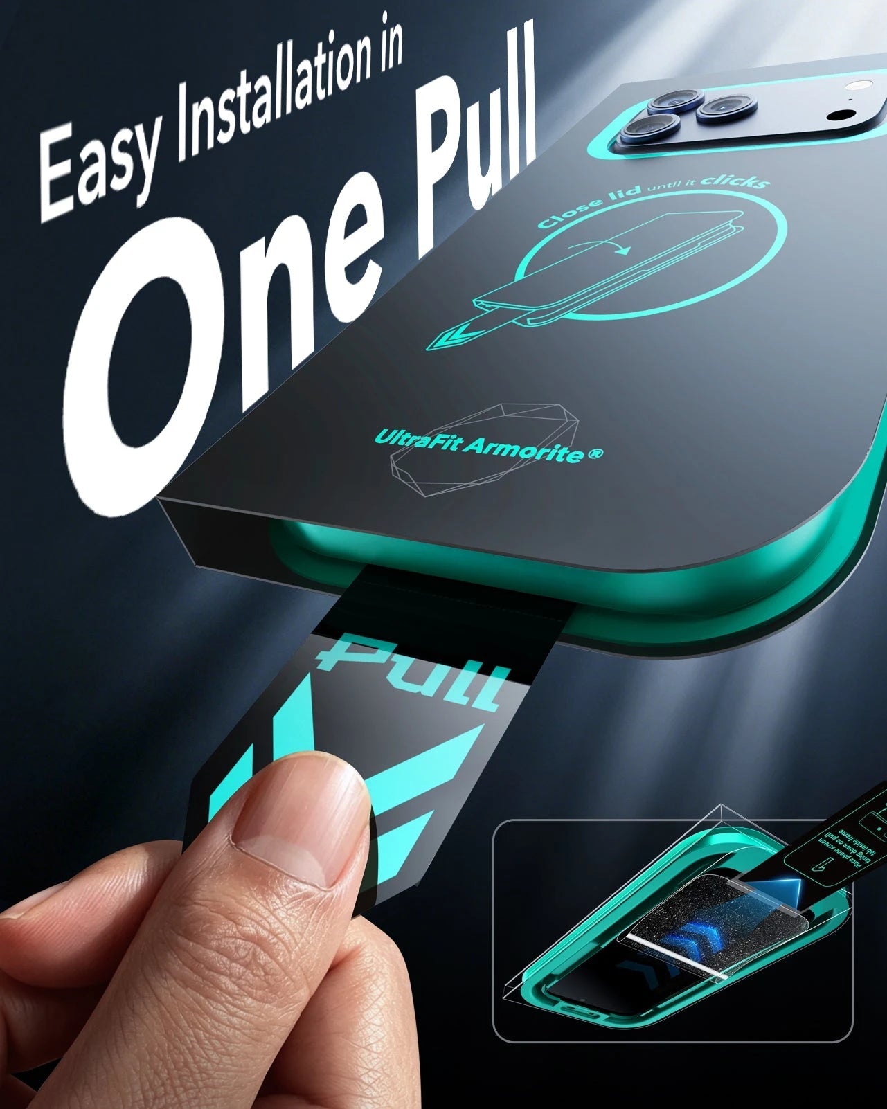 ESR iPhone 17Pro  Privacy Screen Protector with Armorite Tempered Glass Easy Installation in One Pull