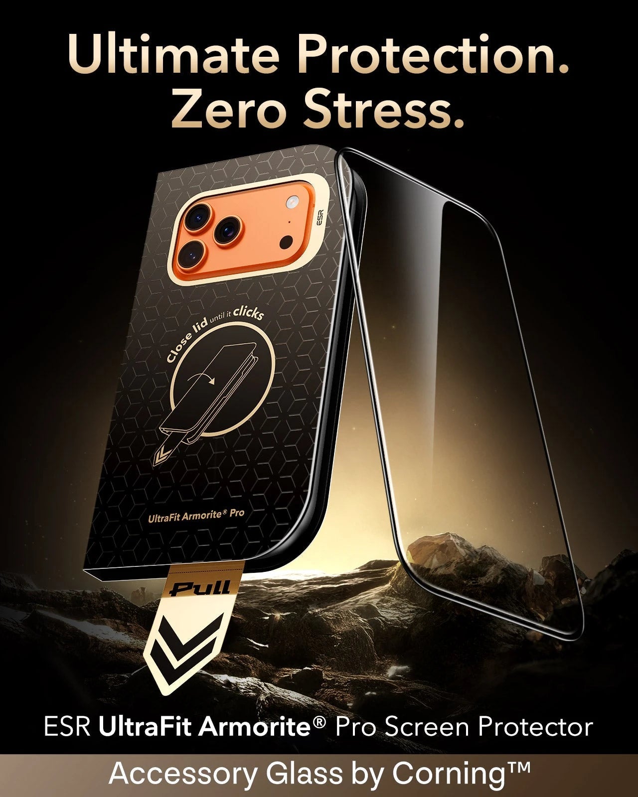 ESR iPhone 17 Pro Screen Protector with Corning Glass Ultimate Protection.  Zero Stress.