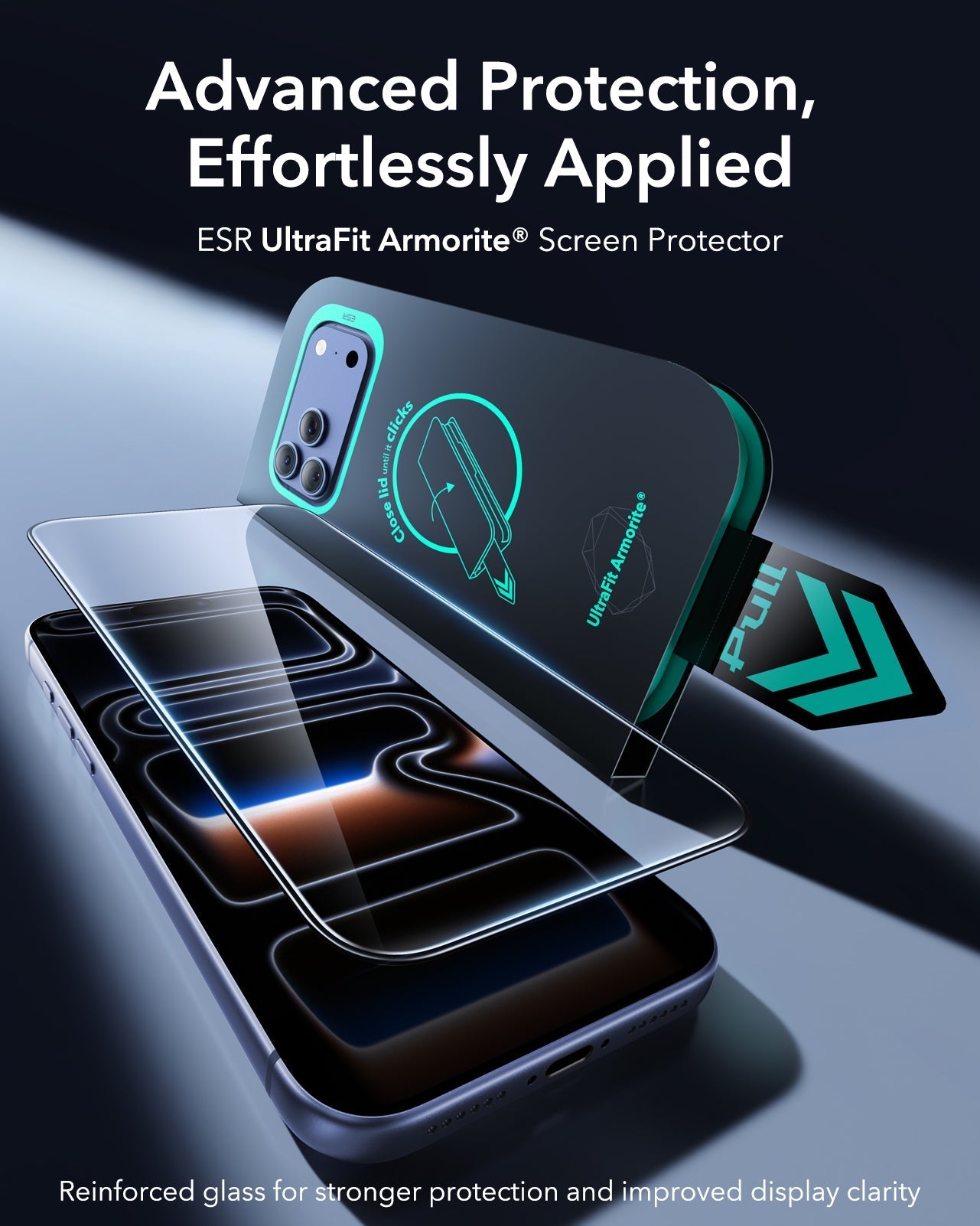 ESR iPhone 17 Pro Screen Protector with Armorite Tempered Glass Advanced Protection,  Effortlessly Applied