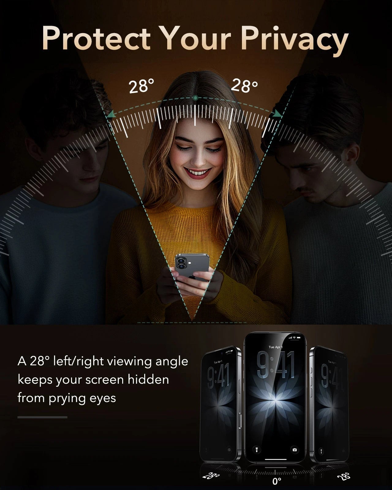 ESR iPhone 17 Privacy Screen Protector with Corning Glass Protect Your Privacy
