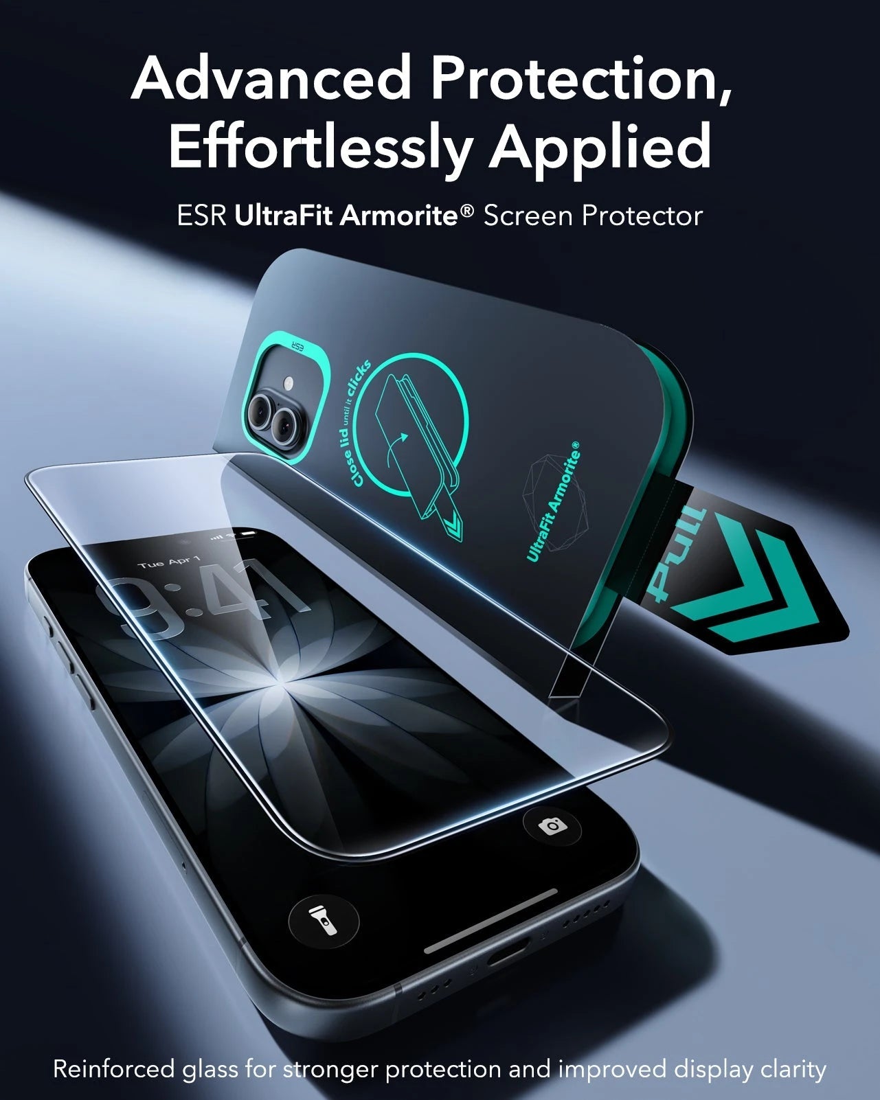 ESR iPhone 17 Screen Protector with Armorite Tempered Glass Advanced Protection,  Effortlessly Applied