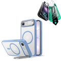 iPhone 17e Classic Hybrid Magsafe Case with Armorite Tempered Glass Screen Protecotr Frosted Light Blue