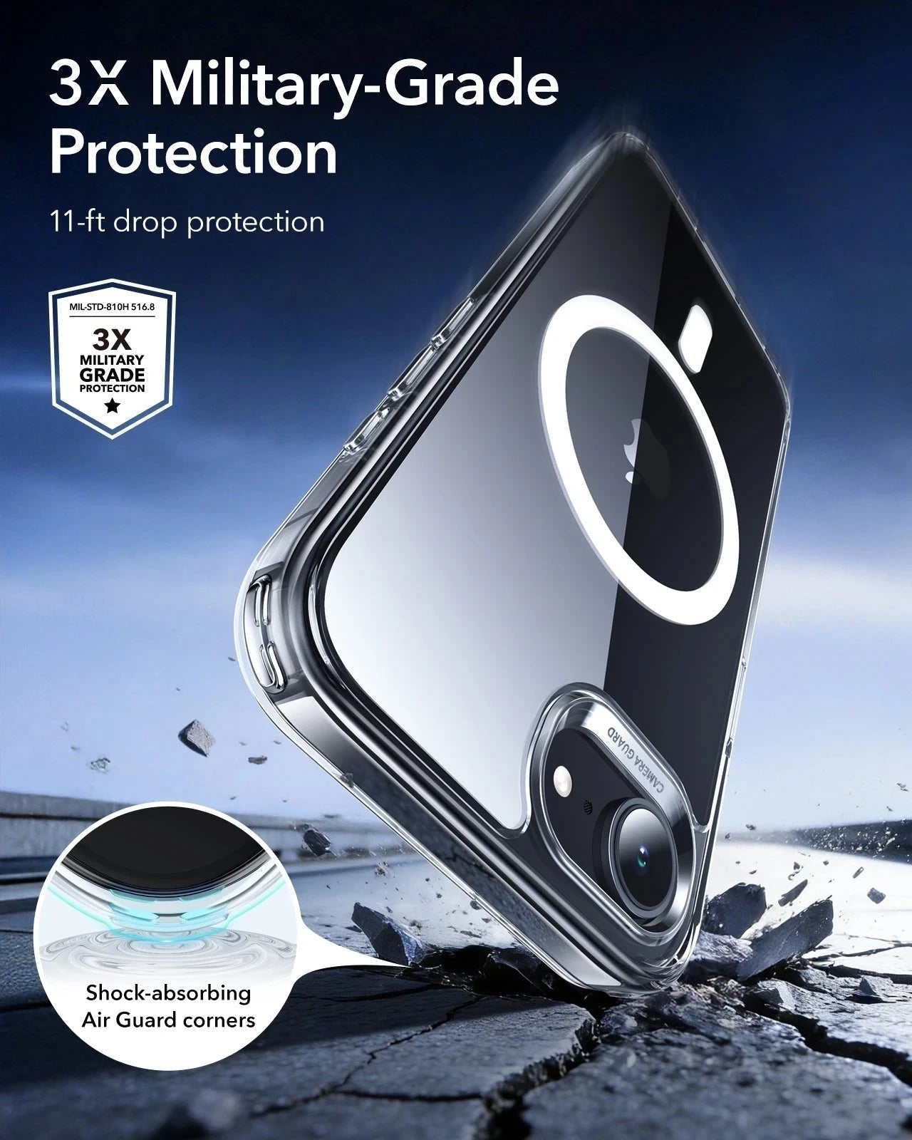  iPhone 17e Classic Hybrid Magsafe Case Clear 3X Military-Grade Protection