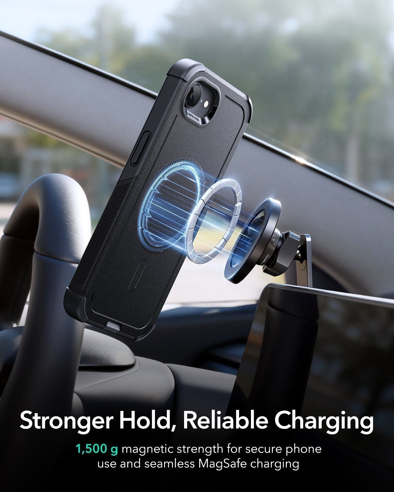 ESR iPhone 17e Cyber Tough Magsafe Case Black Stronger Hold, Reliable Charging