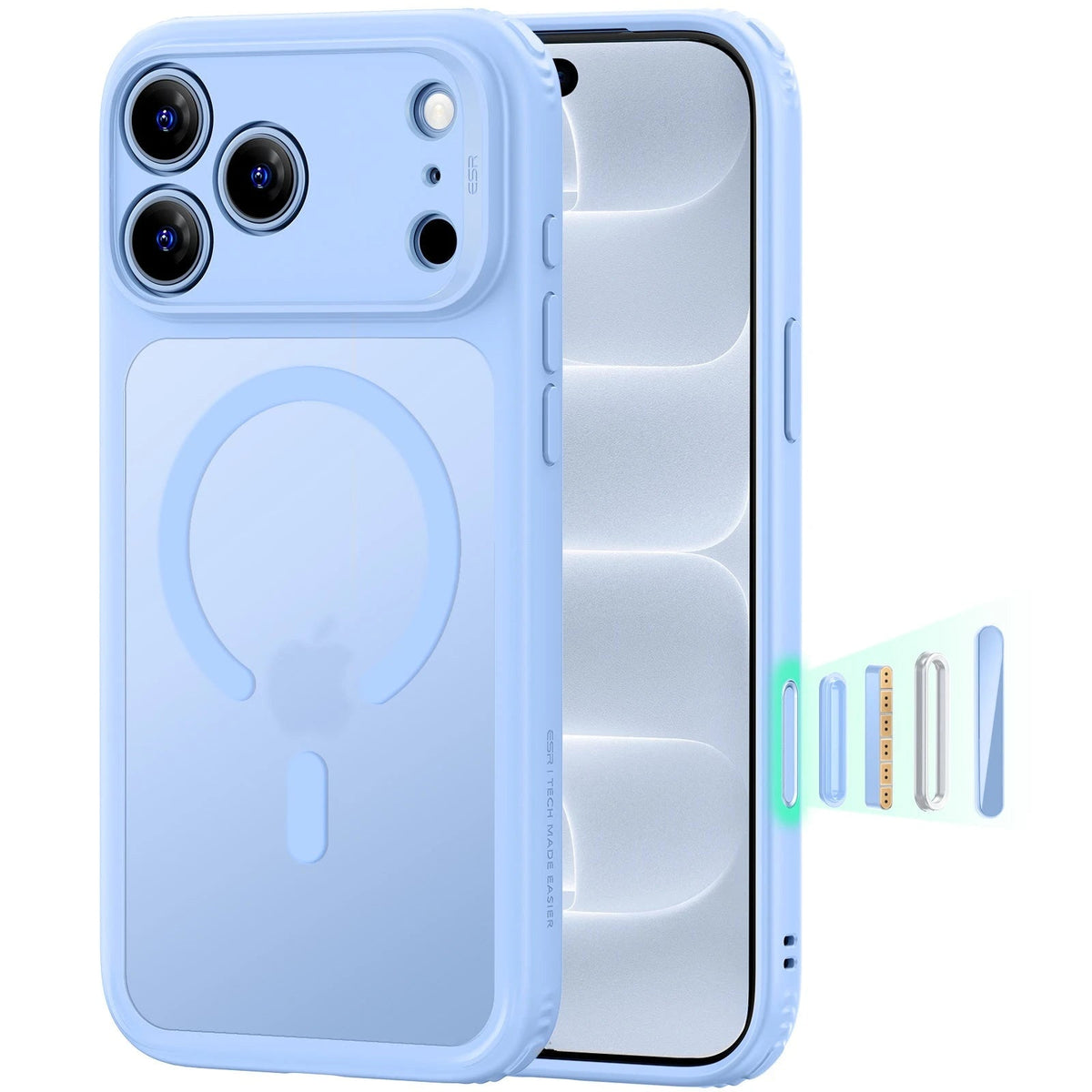 Frosted Misty Blue iPhone 18 Pro Magsafe Slim Phone Case