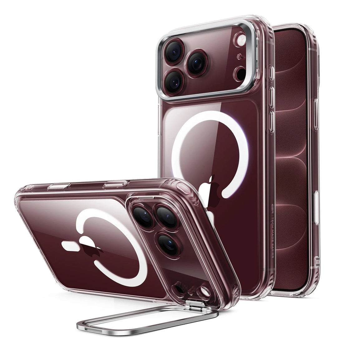 Clear iPhone 18 Pro Magsafe Slim Phone Case with Stand