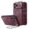 Frosted Deep Burgundy iPhone 18 Pro Magsafe Slim Phone Case with Stand