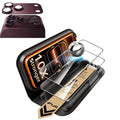 Deep Burgundy iPhone 18 Pro Max Corning Glass Screen Protector with Full Coverage Camera Lens Protector