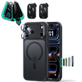 Frosted Black iPhone 18 Pro Max Magsafe Slim Phone Case with armorite tempered glass privacy screen protector and camera lens protector