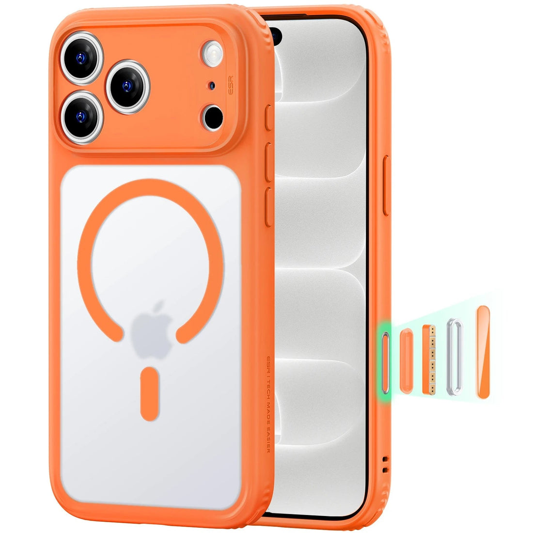 Frosted Orange iPhone 18 Pro Max Magsafe Slim Phone Case 