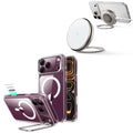 iPhone 18 Pro Max Classic Hybrid Magnetic Case with Camera Control and Flex Stand, Plus Cyclone 25W Magnetic Charging Pad Bundle - Clear