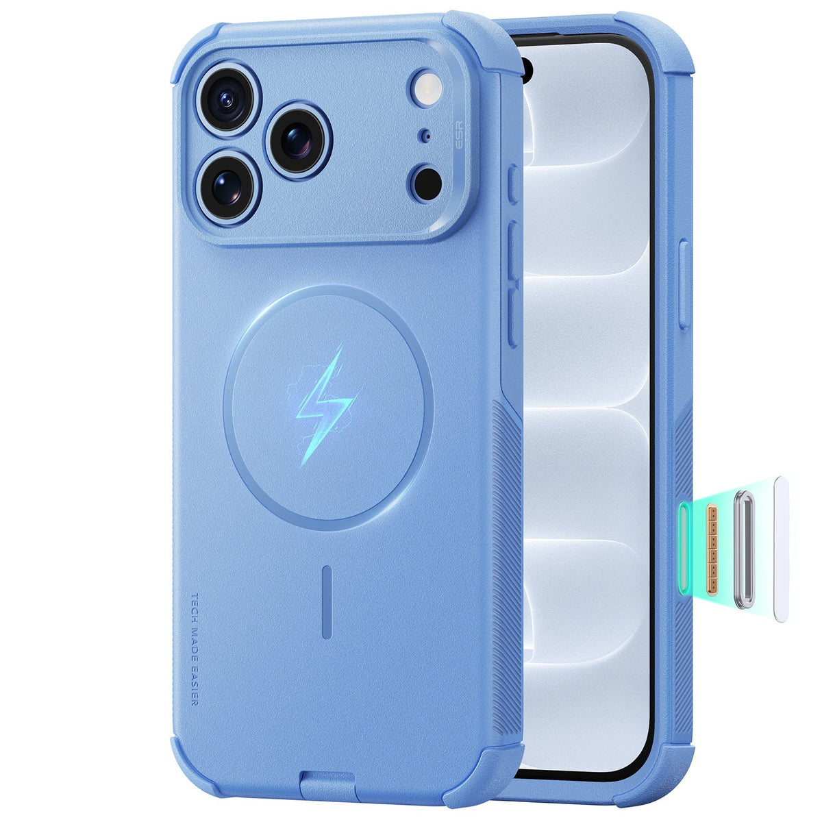 Misty Blue iPhone 18 Pro Max Case Tough Phone Case with Magsafe