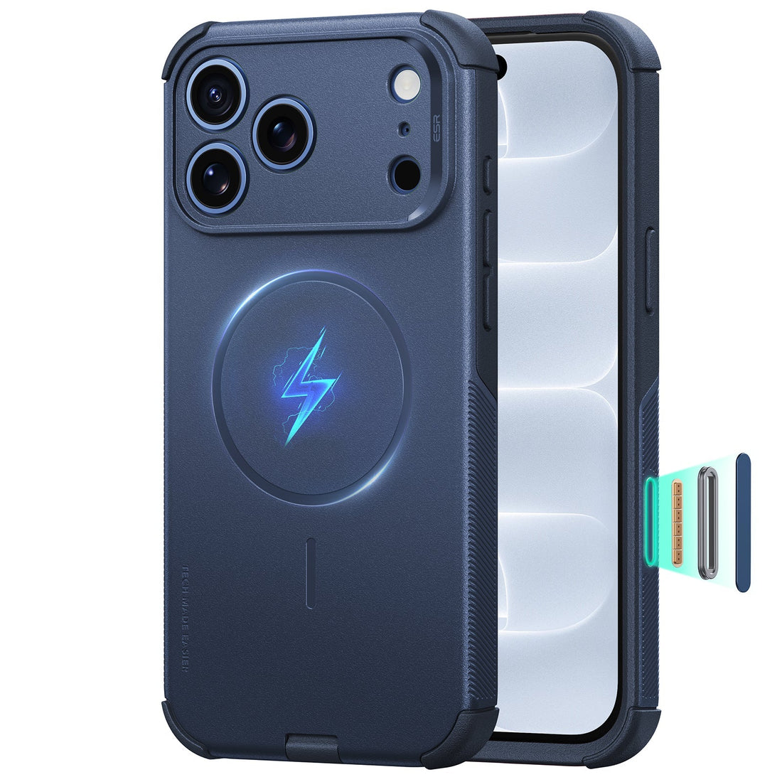 Navy Blue iPhone 18 Pro Max Case Tough Phone Case with Magsafe