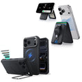 iPhone 18 Pro Max Cyber Tough Magnetic Case with Camera Control and Flex Stand, Plus Geo Wallet Stand Bundle - Black