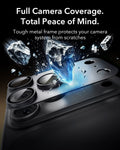 ESR Black iPhone 18 Pro Corning Glass Camera Lens Protector Tough metal frame protects your camera system from scratches