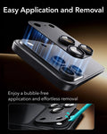 ESR Black iPhone 18 Pro Corning Glass Camera Lens Protector Easy Application and Removal