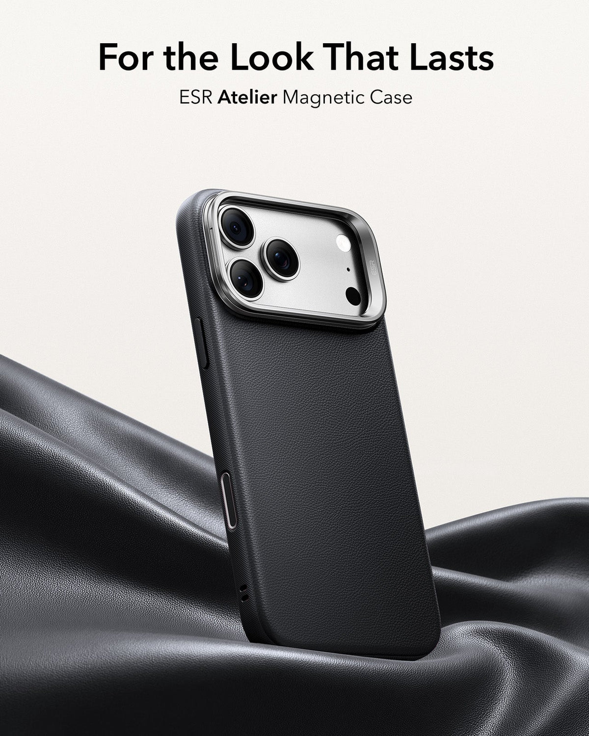 ESR Black Leather iPhone 18 Pro Max Magsafe Case with Stand For the Look That Lasts